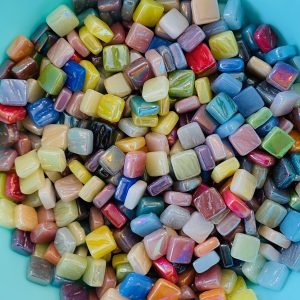 Recycled Glass Iridescent Squares 8mm
