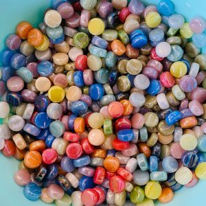 Recycled Glass Iridescent Dots
